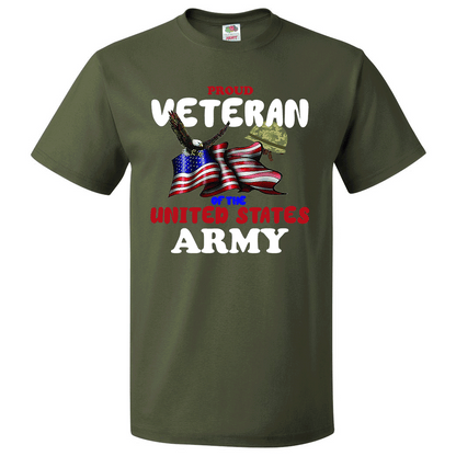 Short Sleeve T-Shirt: "Proud U.S. Army Veteran" (AVET) - FREE SHIPPING