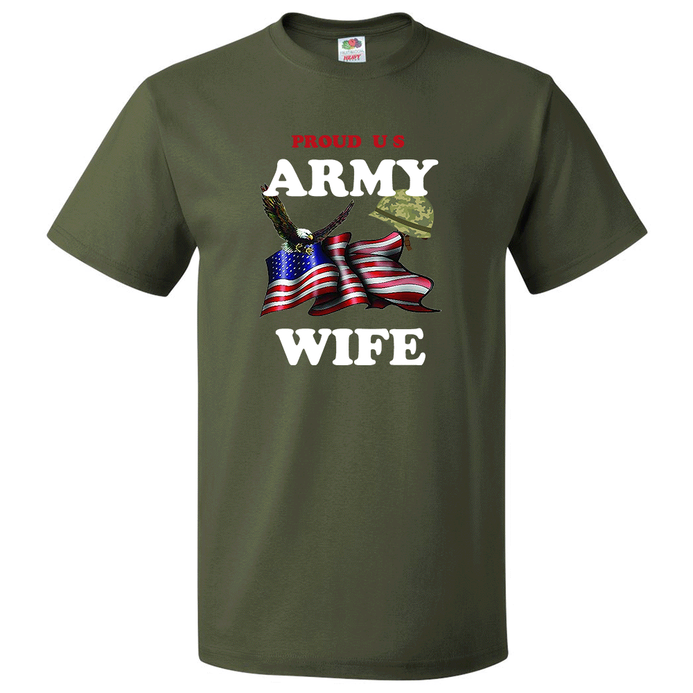 Short Sleeve T-Shirt: "Proud U.S. Army Wife" (AWIF) - FREE SHIPPING