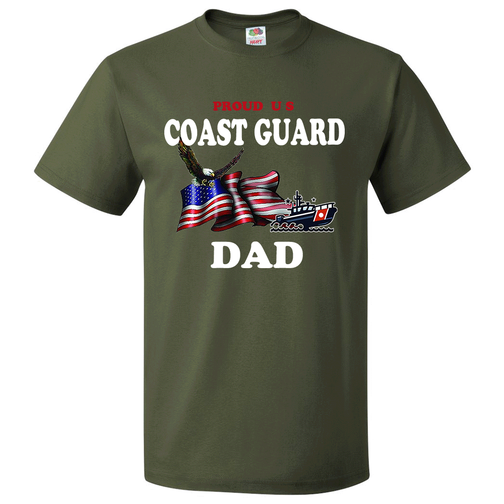 Short Sleeve T-Shirt: "Proud U.S. Coast Guard Dad" (CDAD) - FREE SHIPPING