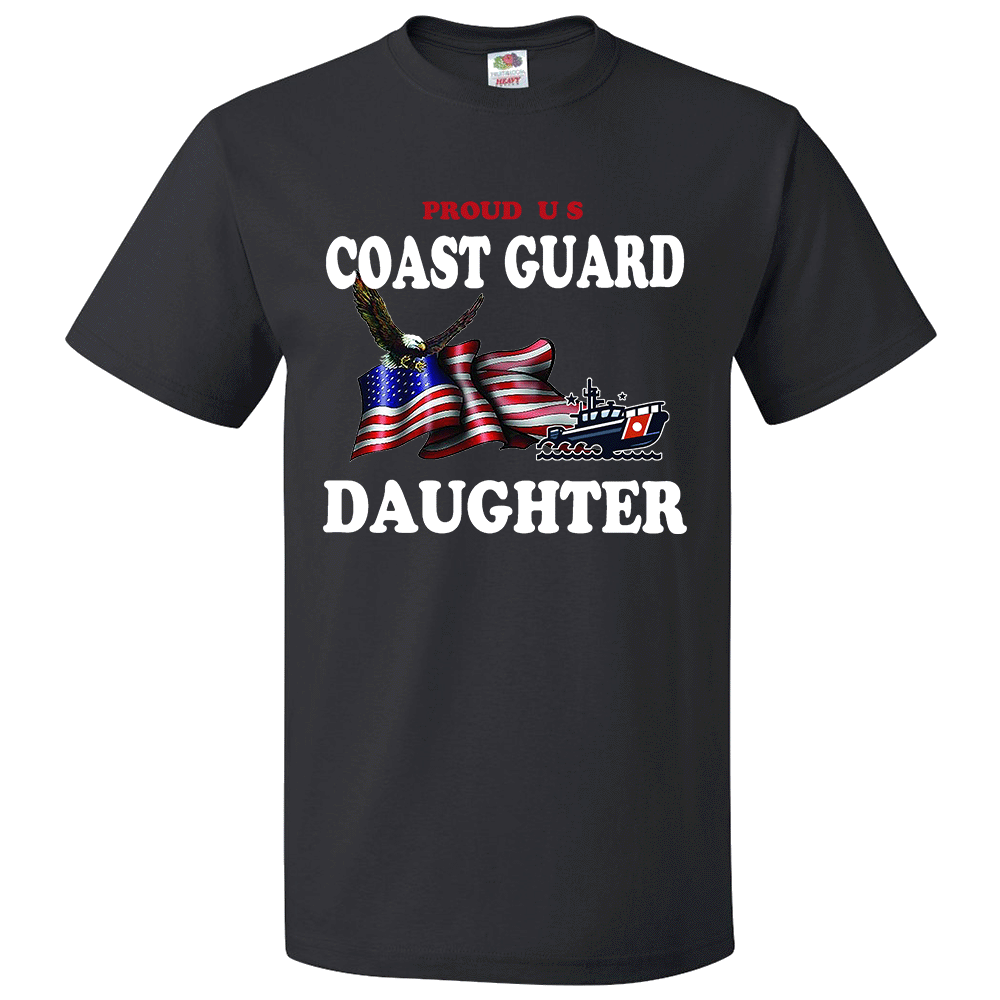Short Sleeve T-Shirt: "Proud U.S. Coast Guard Daughter" (CDAU) - FREE SHIPPING