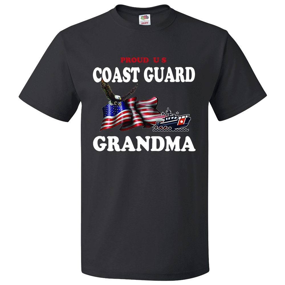 Short Sleeve T-Shirt: "Proud U.S. Coast Guard Grandma" (CGMA) - FREE SHIPPING