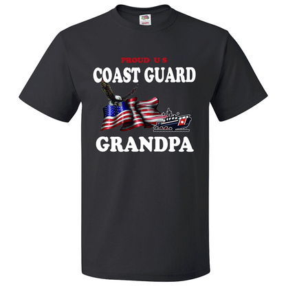 Short Sleeve T-Shirt: "Proud U.S. Coast Guard Grandpa" (CGPA) - FREE SHIPPING