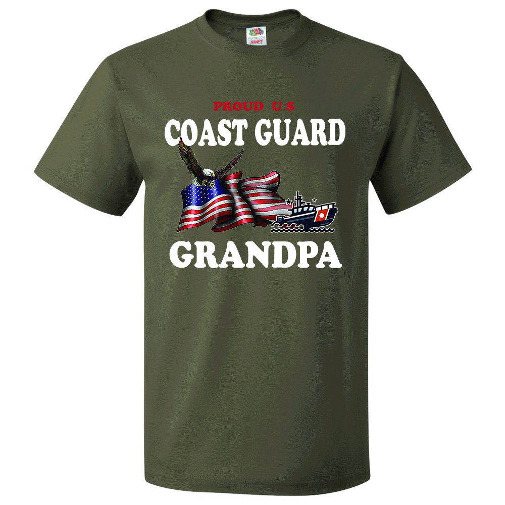 Short Sleeve T-Shirt: "Proud U.S. Coast Guard Grandpa" (CGPA) - FREE SHIPPING