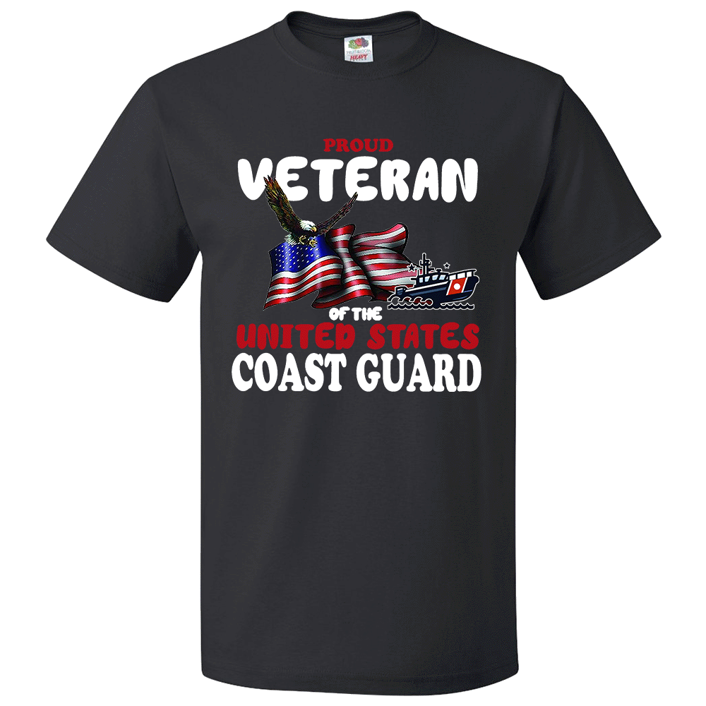 Short Sleeve T-Shirt: "Proud U.S. Coast Guard Veteran" (CVET) - FREE SHIPPING