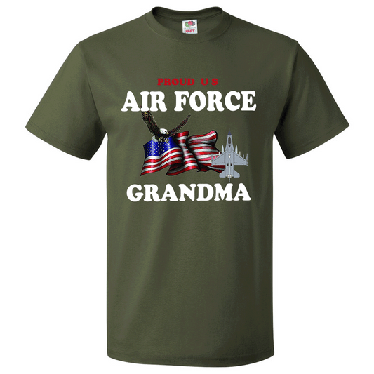 Short Sleeve T-Shirt: "Proud U.S. Air Force Grandma" (FGMA) - FREE SHIPPING
