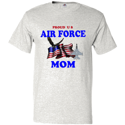 Short Sleeve T-Shirt: "Proud U.S. Air Force Mom" (FMOM) - FREE SHIPPING