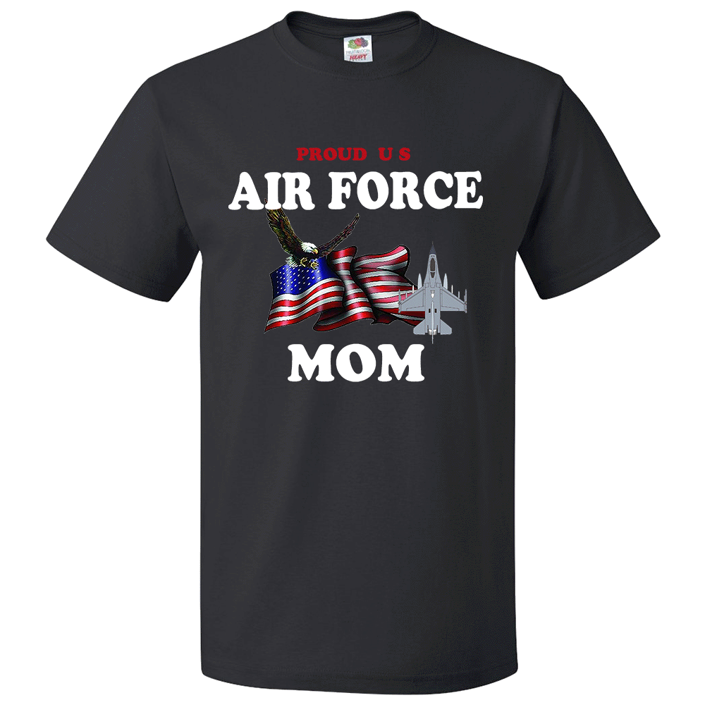 Short Sleeve T-Shirt: "Proud U.S. Air Force Mom" (FMOM) - FREE SHIPPING