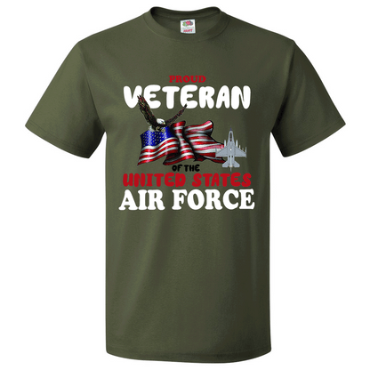 Short Sleeve T-Shirt: "Proud U.S. Air Force Veteran" (FVET) - FREE SHIPPING