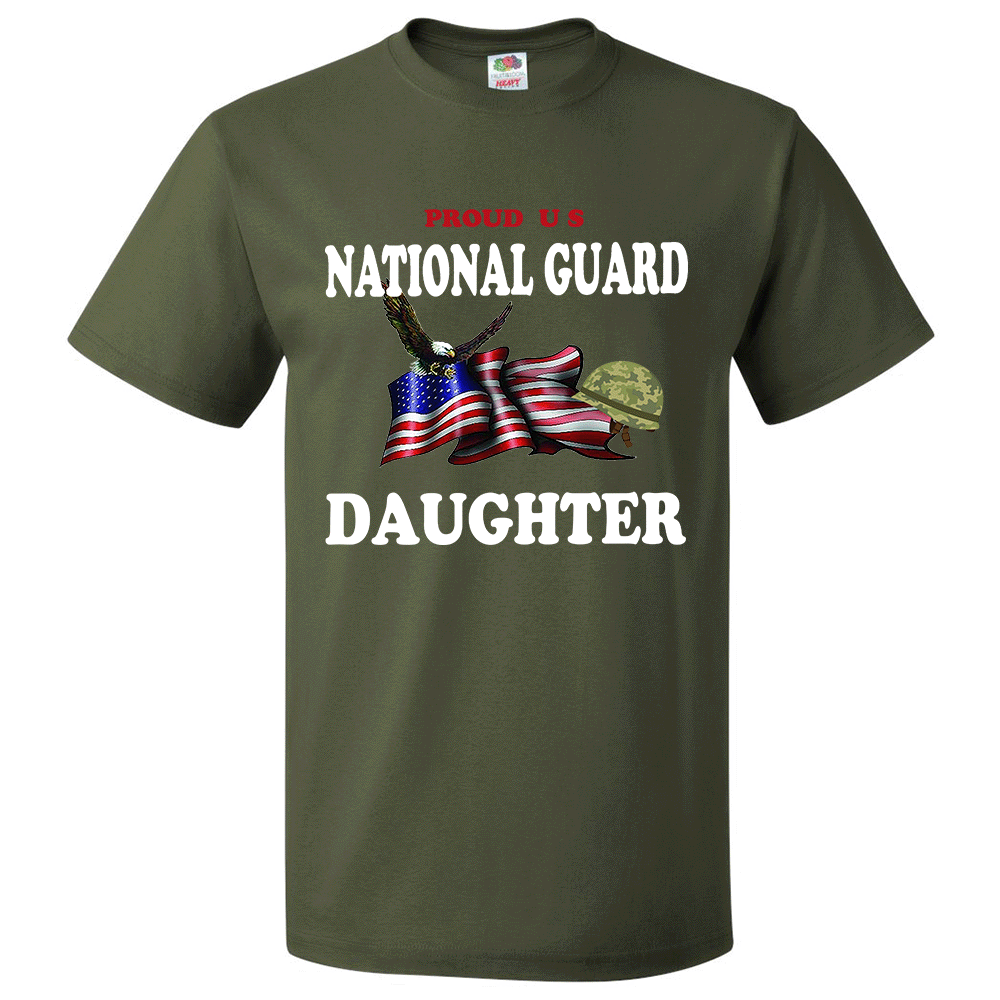 Short Sleeve T-Shirt: "Proud U.S. National Guard Daughter" (GDAU) - FREE SHIPPING