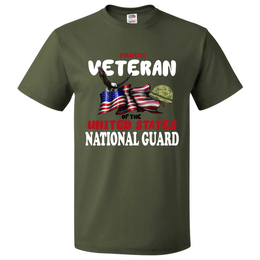 Short Sleeve T-Shirt: "Proud U.S. National Guard Veteran" (GVET) - FREE SHIPPING