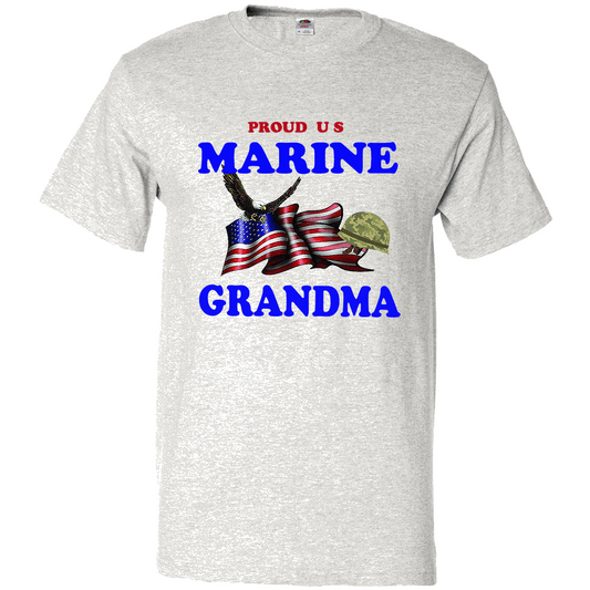 Short Sleeve T-Shirt: "Proud U.S. Marine Grandma" (MGMA) - FREE SHIPPING
