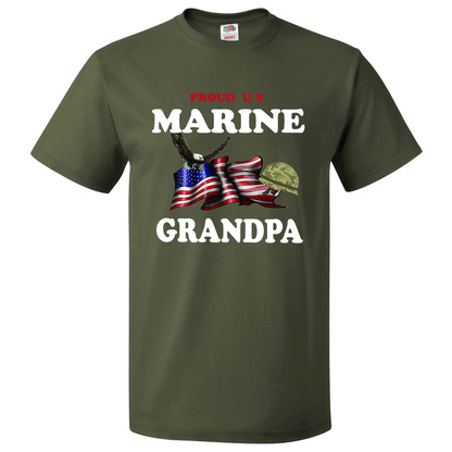 Short Sleeve T-Shirt: "Proud U.S. Marine Grandpa" (MGPA) - FREE SHIPPING