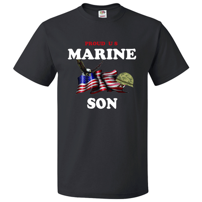Short Sleeve T-Shirt: "Proud U.S. Marine Son" (MSON) - FREE SHIPPING