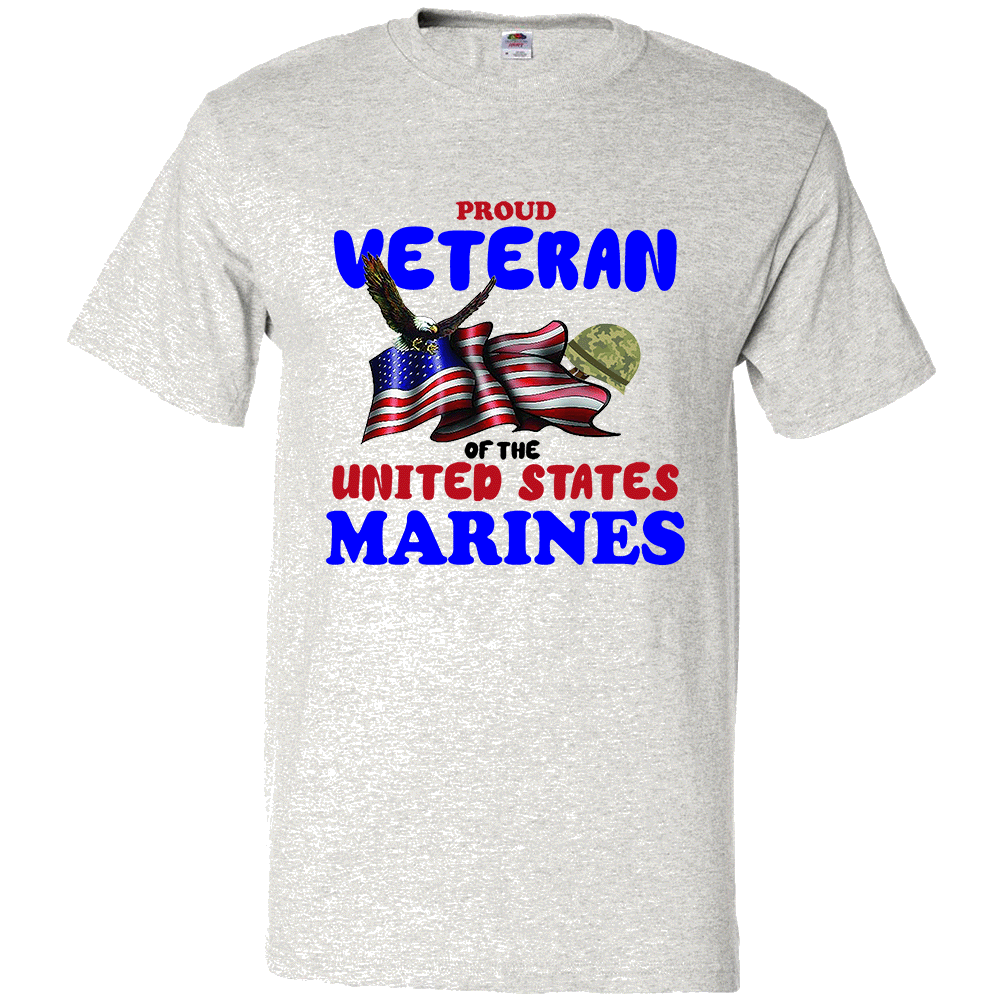 Short Sleeve T-Shirt: "Proud U.S. Marine Veteran" (MVET) - FREE SHIPPING
