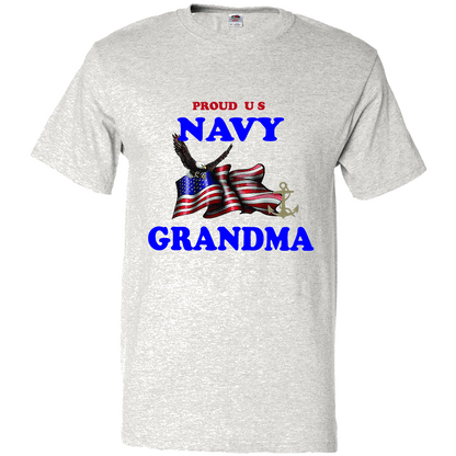 Short Sleeve T-Shirt: "Proud U.S. Navy Grandma" (NGMA) - FREE SHIPPING