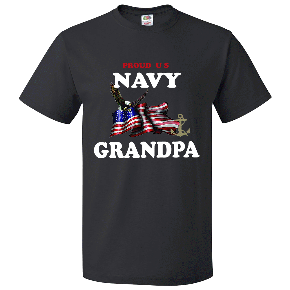 Short Sleeve T-Shirt: "Proud U.S. Navy Grandpa" (NGPA) - FREE SHIPPING