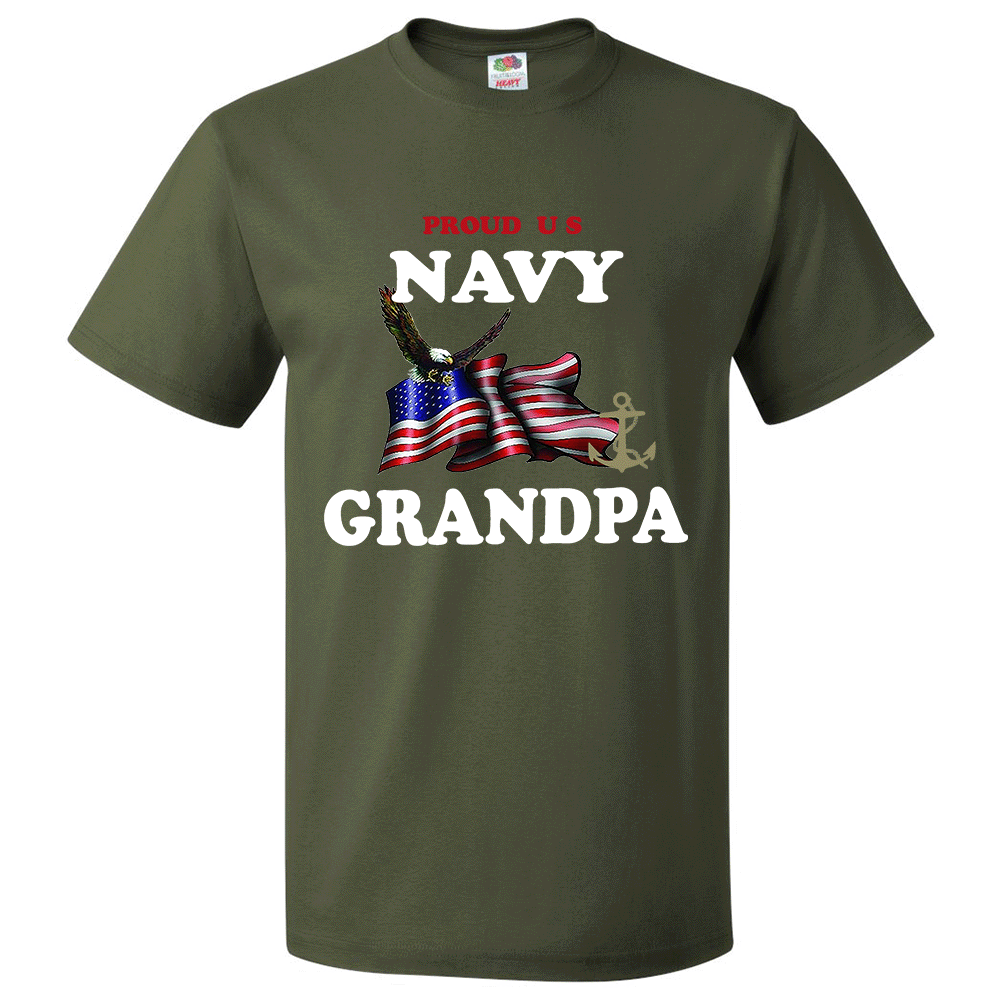 Short Sleeve T-Shirt: "Proud U.S. Navy Grandpa" (NGPA) - FREE SHIPPING