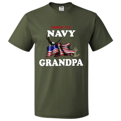 Short Sleeve T-Shirt: "Proud U.S. Navy Grandpa" (NGPA) - FREE SHIPPING