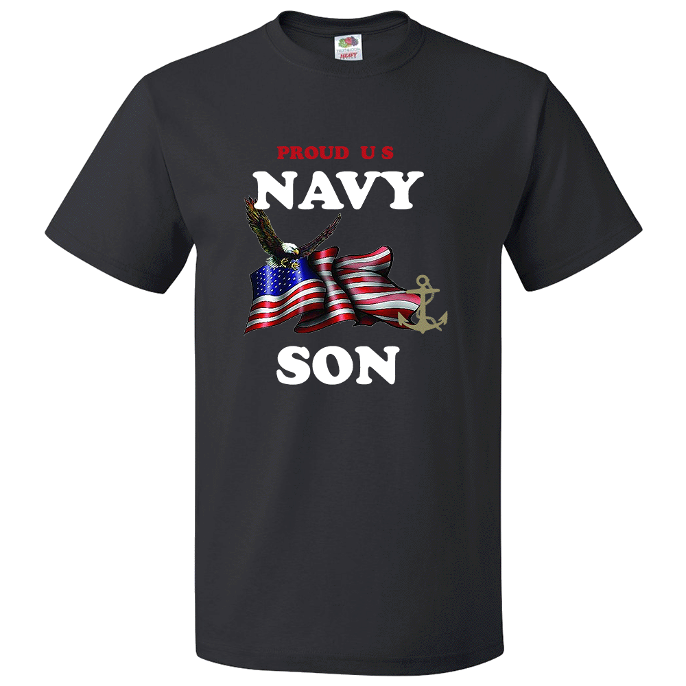 Short Sleeve T-Shirt: "Proud U.S. Navy Son" (NSON) - FREE SHIPPING
