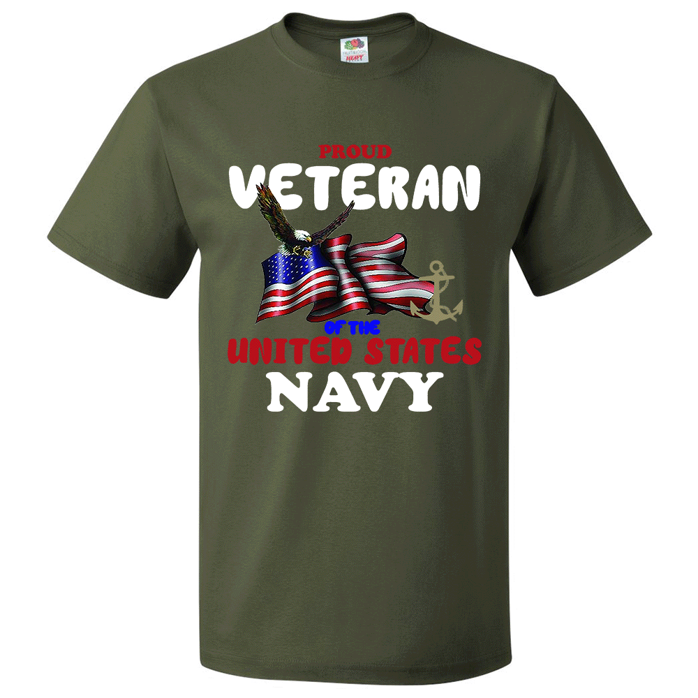 Short Sleeve T-Shirt: "Proud U.S. Navy Veteran" (NVET) - FREE SHIPPING