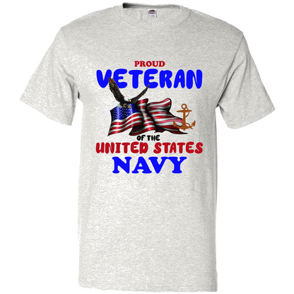 Short Sleeve T-Shirt: "Proud U.S. Navy Veteran" (NVET) - FREE SHIPPING