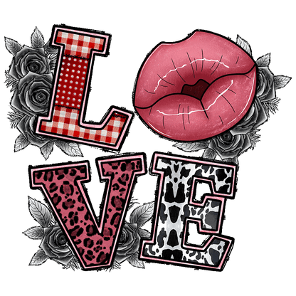 Short Sleeve T-Shirt: Valentines Day - "Love Art (Lips)" (V25) - FREE SHIPPING