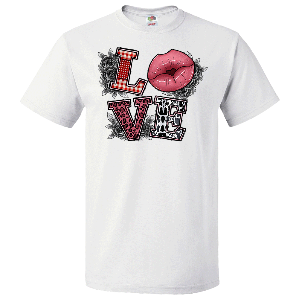 Short Sleeve T-Shirt: Valentines Day - "Love Art (Lips)" (V25) - FREE SHIPPING