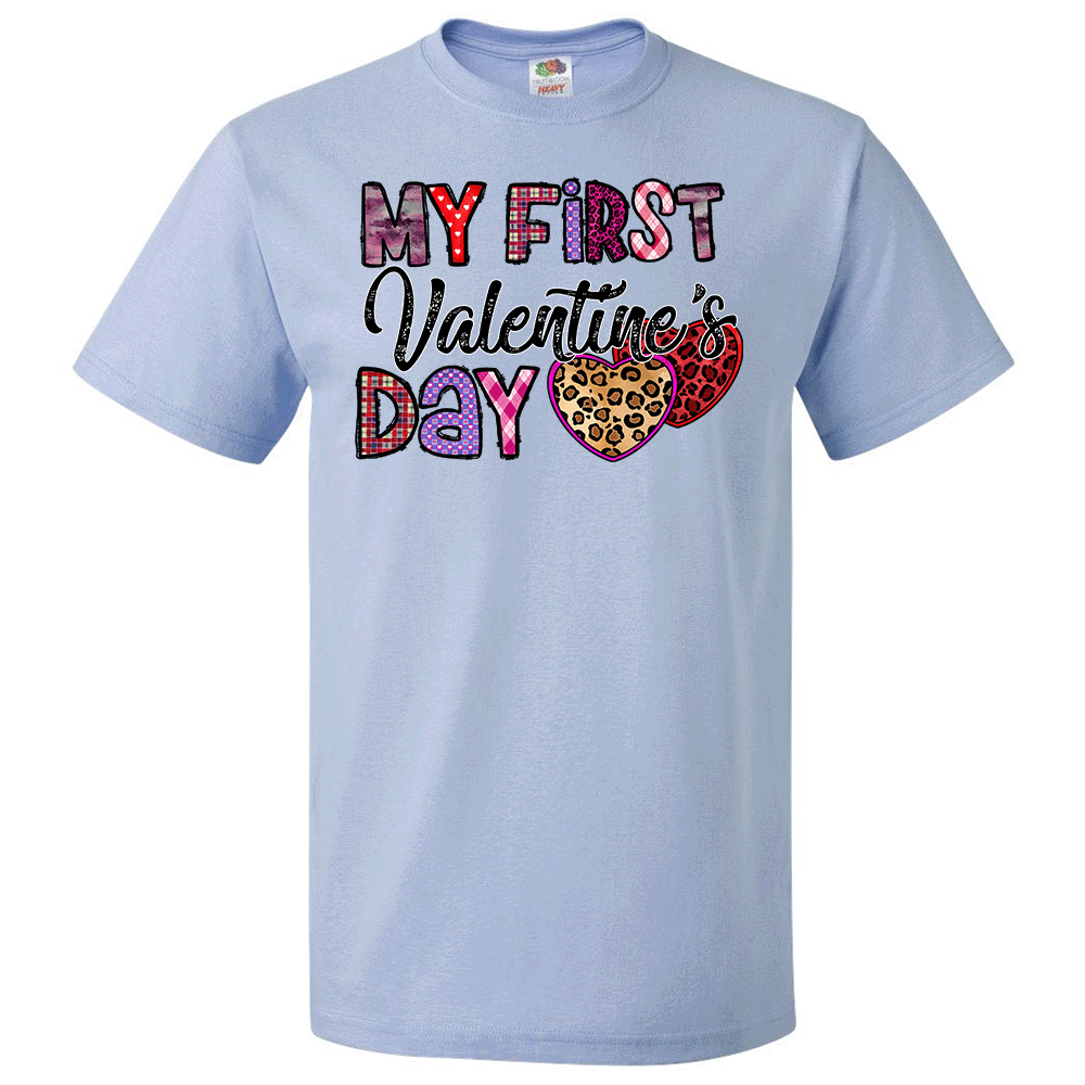 Short Sleeve T-Shirt: Valentines Day - "My First Valentine's Day" (V29) - FREE SHIPPING