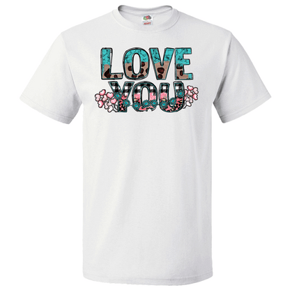 Short Sleeve T-Shirt: Valentines Day - "Love You" (V34) - FREE SHIPPING