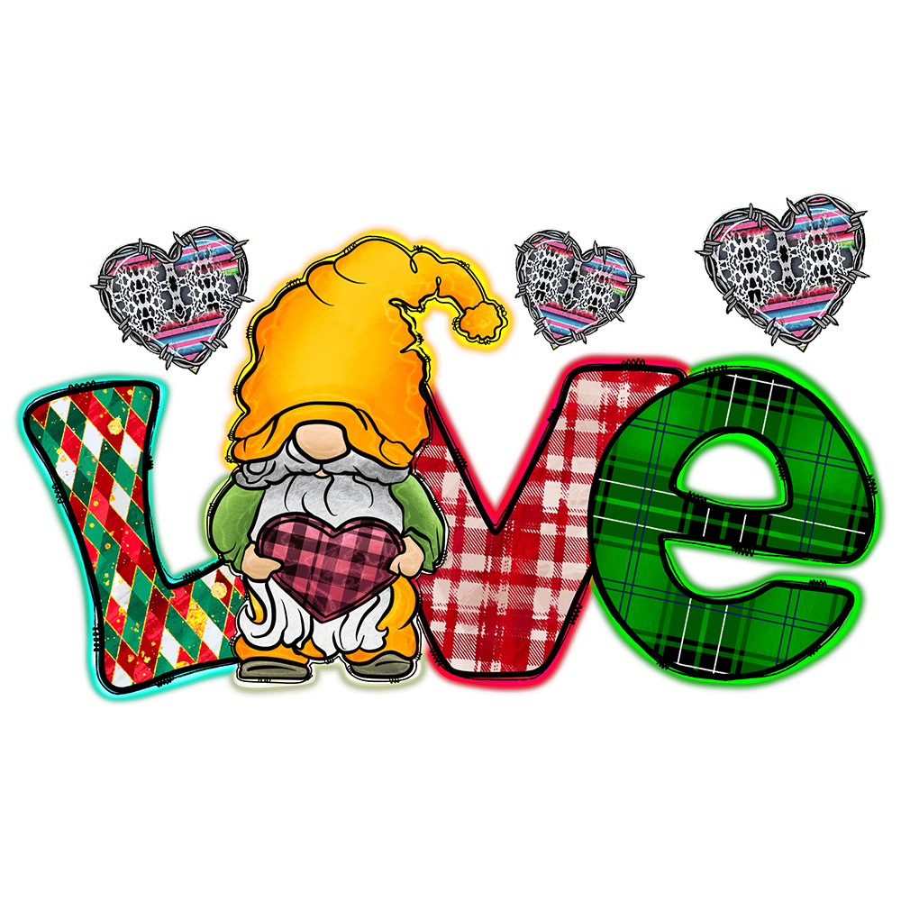 Short Sleeve T-Shirt: Valentines Day - "Love (Gnome)" (V40) - FREE SHIPPING