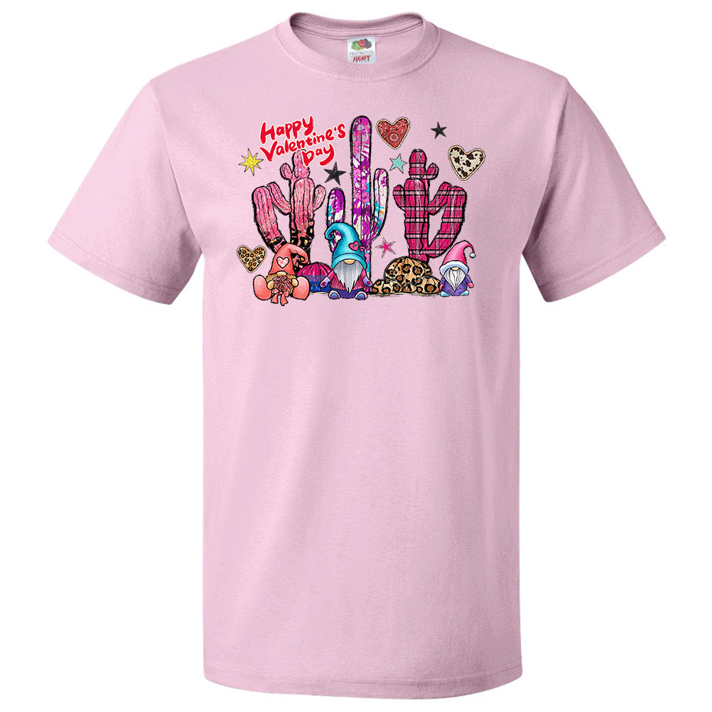 Short Sleeve T-Shirt: Valentines Day - "Happy Valentine's Day (Desert Gnome)" (V69) - FREE SHIPPING