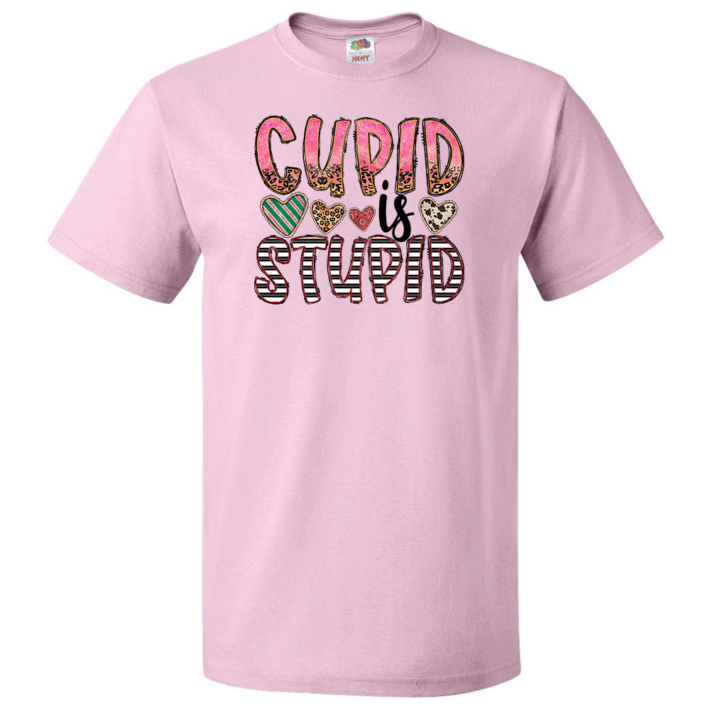 Short Sleeve T-Shirt: Valentines Day - "Cupid Is Stupid" (V75) - FREE SHIPPING