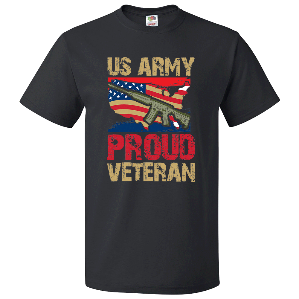 Short Sleeve T-Shirt: "U.S. Army, Proud Veteran" (P15) - FREE SHIPPING