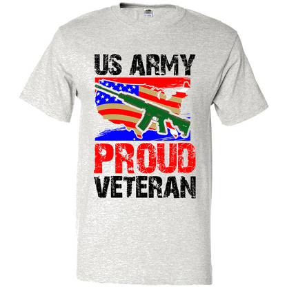 Short Sleeve T-Shirt: "U.S. Army, Proud Veteran" (P15) - FREE SHIPPING