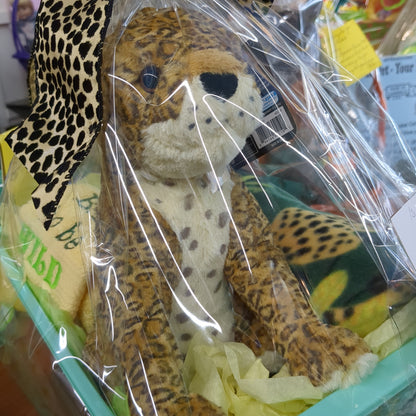 Gift Basket: Cheetah Stuffed Animal and Blanket (In-Store Pick-Up Only)