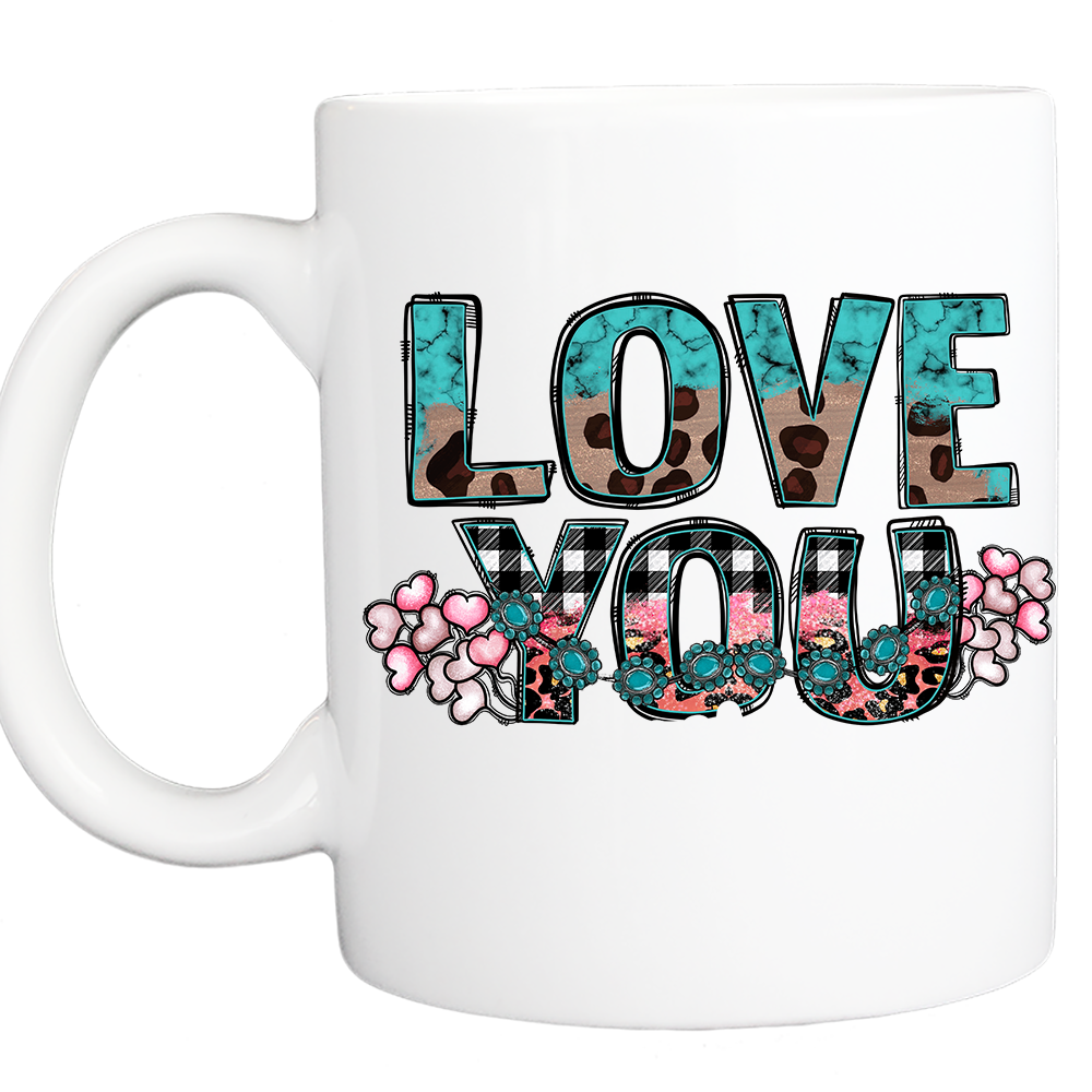 Valentine Coffee Mug:, LOVE YOU- LOVE YOU MORE   11 or 15 oz WITH BOX - White - FREE SHIPPING