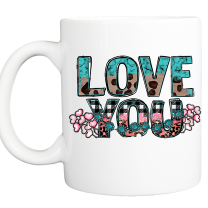 Personalized Valentine Coffee Mug: "Love You - Love You More" - 11 or 15 Oz with Box - White - FREE SHIPPING