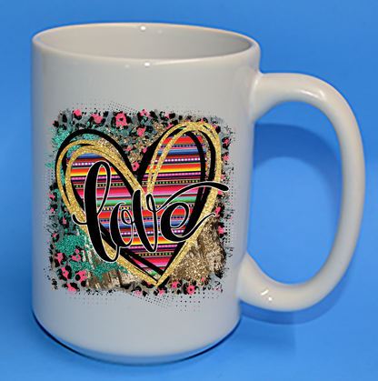 Personalized Valentine Coffee Mug:, LOVE & HEARTS  11 or 15 oz WITH BOX - White - FREE SHIPPING