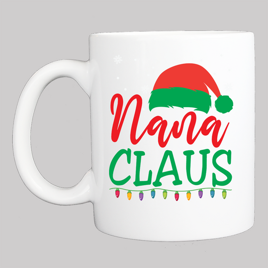 Personalized Christmas Coffee Mugs- NANA CLAUS  FREE SHIPPING 2 Sided