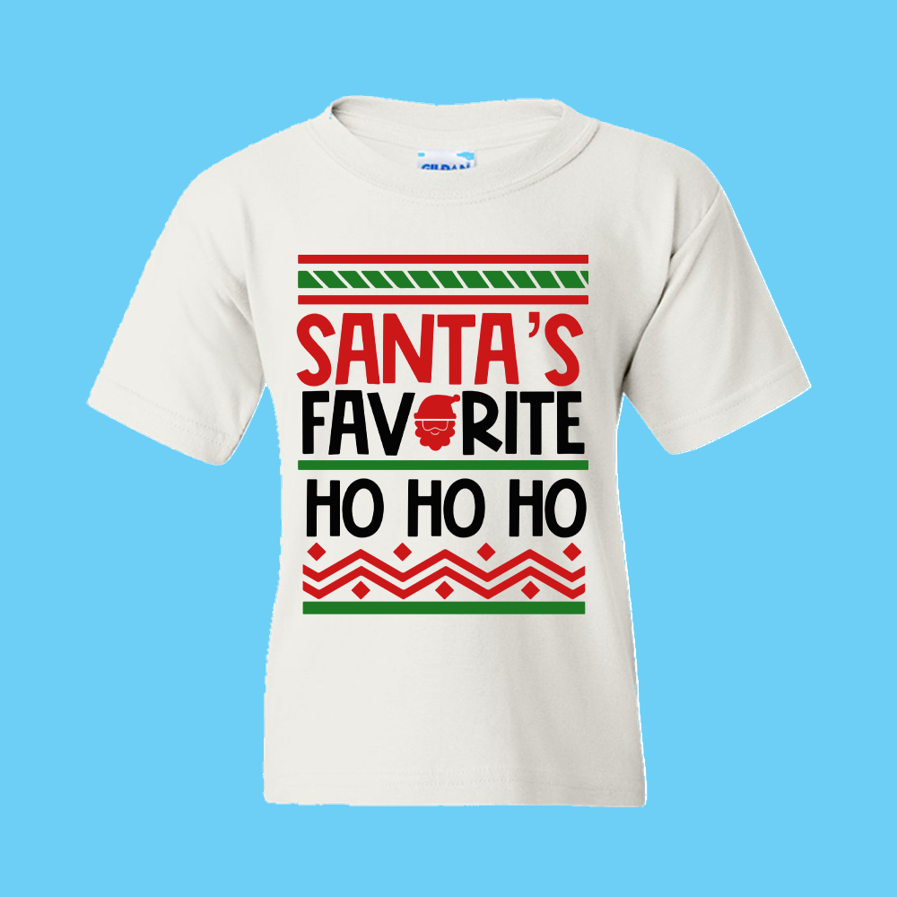 Short Sleeve T-Shirt: "I'm Santa's Favorite Ho Ho Ho " - FREE SHIPPING