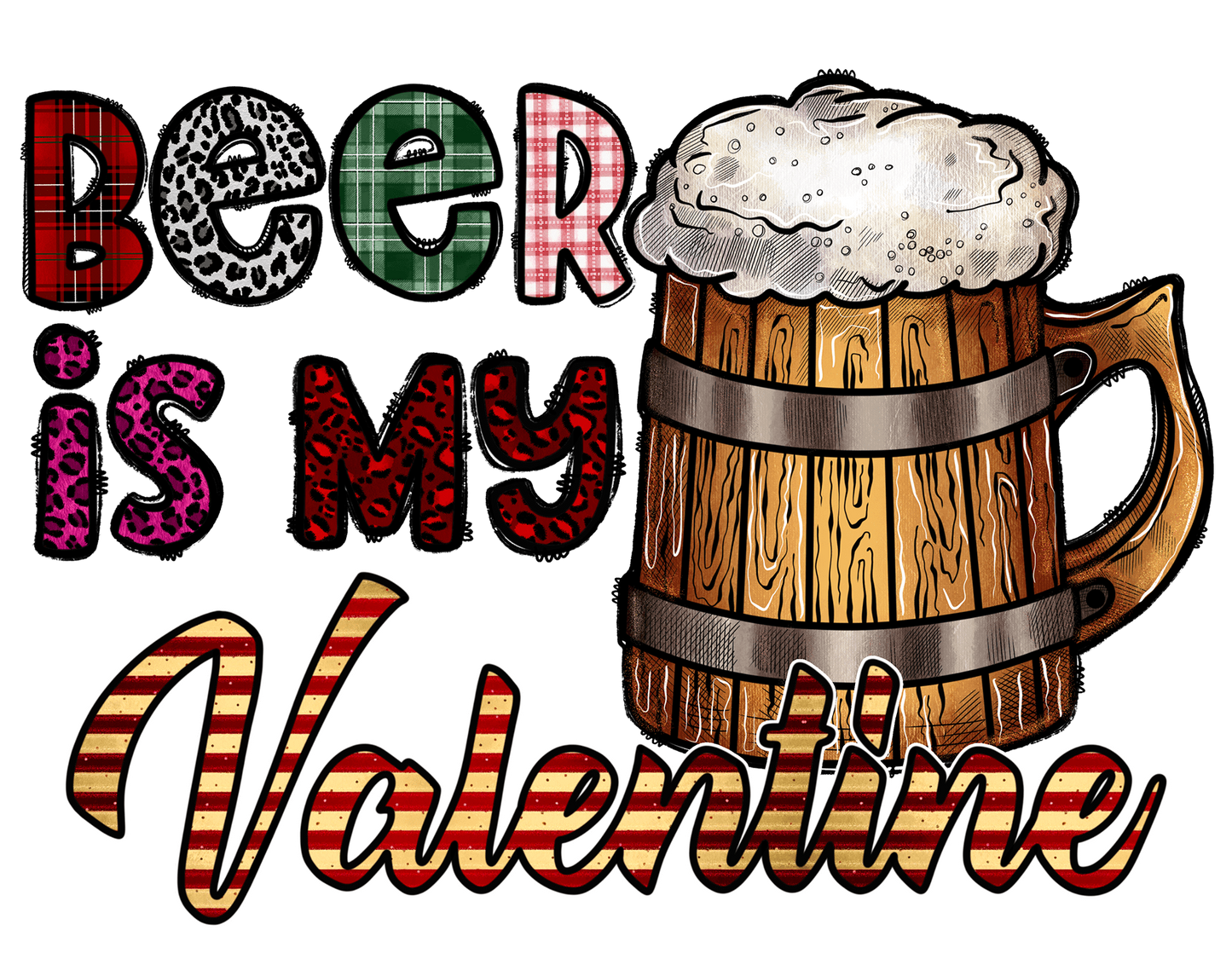 Personalized Valentine Coffee Mug: "Beer Is My Valentine V85" - 11 or 15 Oz with Box - White - FREE SHIPPING