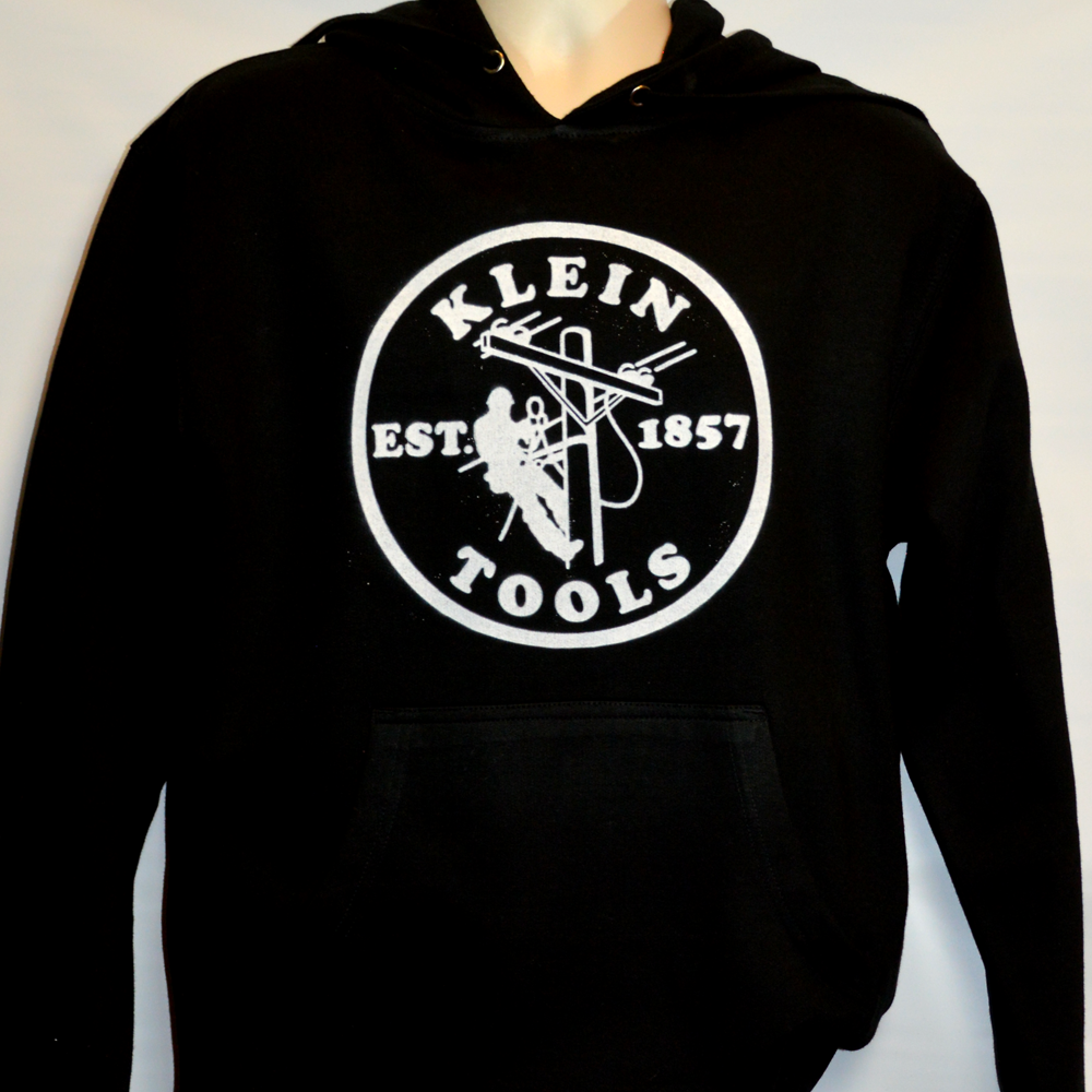 Hooded Sweatshirt: Klein Tools - Hoodie - M - Black - FREE SHIPPING
