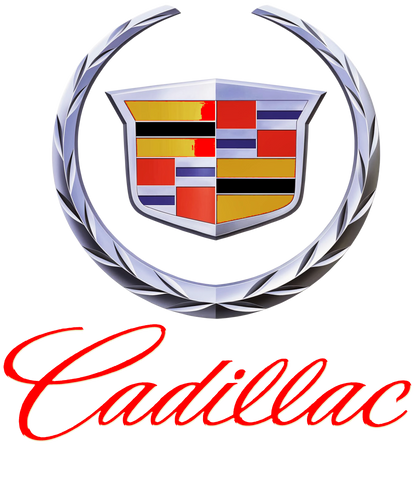 Coffee Mug: Cadillac Logo - 11 or 15 Oz with Red Lettering - White - FREE SHIPPING