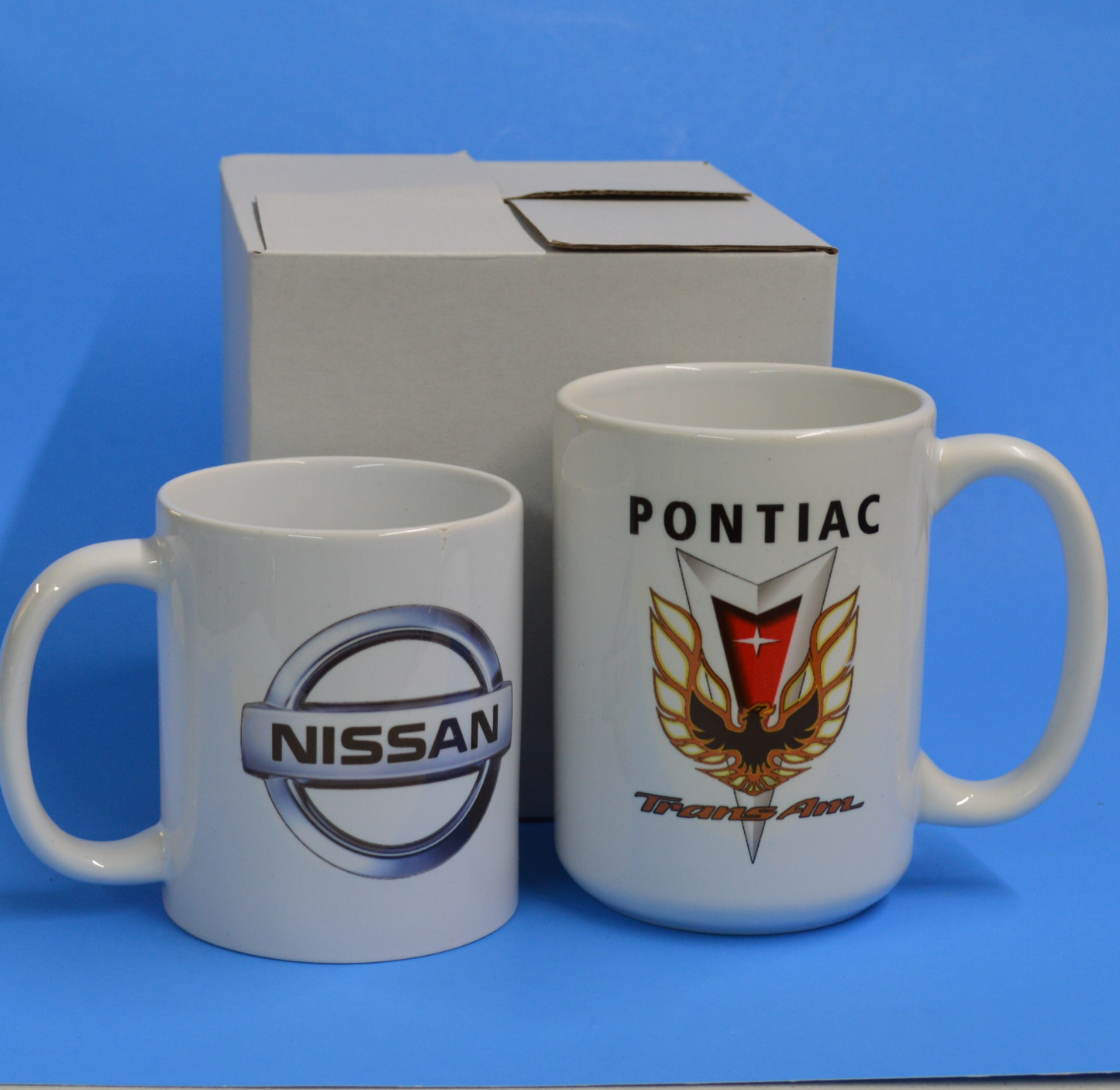 Coffee Mug: Nissan Logo - 11 or 15 Oz with Box - White - FREE SHIPPING