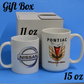 Coffee Mug: Cadillac Logo 11 OR 15 OZ with Red Lettering - White - FREE SHIPPING