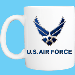 Coffee Mug:  Air Force logo - 11 OR 15 OZ  - FREE SHIPPING