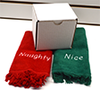 Embroidered Fingertip Towel: 1 NAUGHTY - 1 NICE IN GIFT BOX - FREE SHIPPING