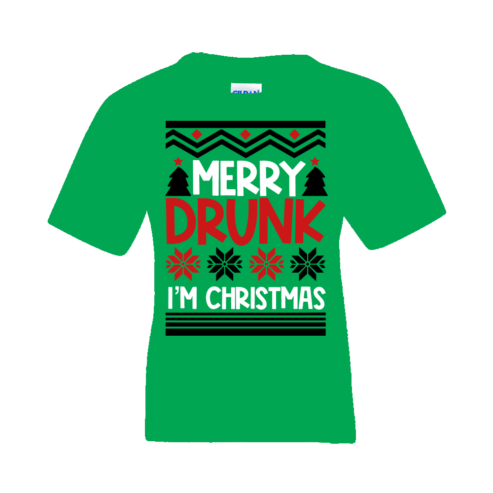 Short Sleeve T-Shirt: "Merry Drunk I'm Christmas" - FREE SHIPPING
