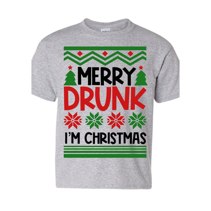 Christmas T-Shirt: Ugly "Merry Drunk, I'm Christmas" - FREE SHIPPING