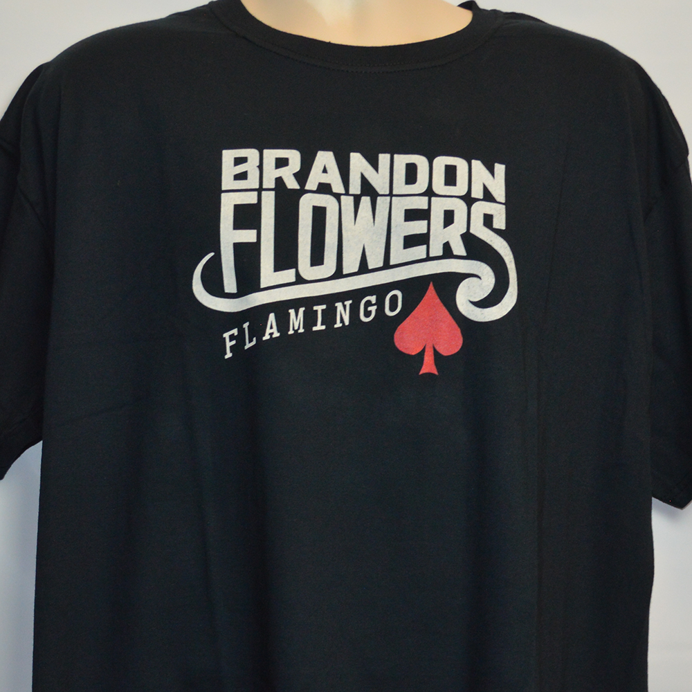 Short Sleeve T-Shirt: Brandon Flowers - Flamingo - Mens - XL - Black - FREE SHIPPING